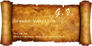 Gresko Vaszilia névjegykártya